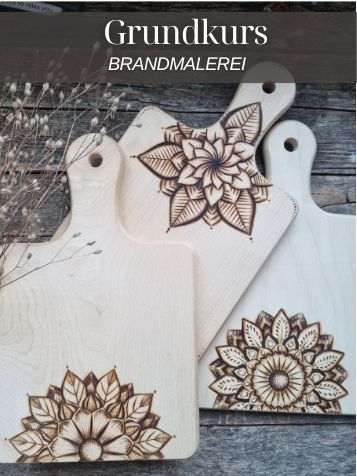 Brandmalerei Grundkurs – Ahorn-Schneidebrett Brandmalerei Grundkurs auf Ahorn-Schneidebrett in Kölliken (AG).