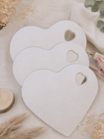 3 Herz-Holzrohlinge aus Ahornholz für Brandmalerei und DIY-Projekte