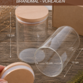 2er-Set Vorratsgläser mit Buchendeckel und 4 Gratis-Brandmalerei-Vorlagen