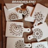 Brandmalerei Grundkurs auf Holz mit verschiedenen Übungsmotiven von BrandLinge