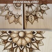 Brandmalerei Grundkurs auf Holz mit verschiedenen Übungsmotiven von BrandLinge