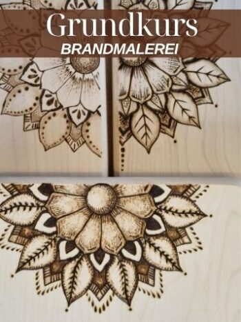 Brandmalerei Grundkurs auf Holz mit verschiedenen Übungsmotiven von BrandLinge