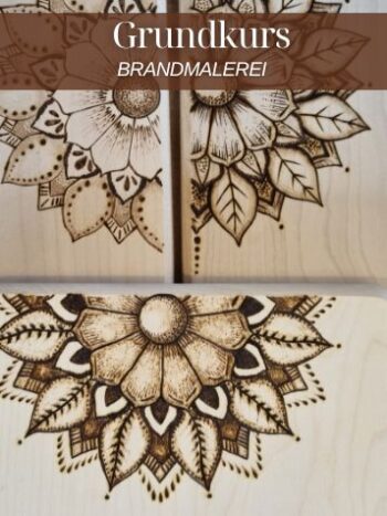Grundkurs Brandmalerei – Mandala auf Ahornbrett in der BrandLinge Stube Kölliken.