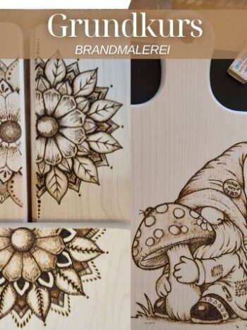 Brandmalerei Grundkurs mit Mandala und Zwergen bei BrandLinge